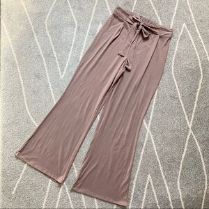 Mikey & Joey Tan Nude Stretch Wide Leg Pants
